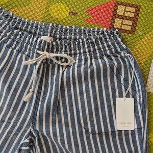 Linen Striped Drawstring Pants NWT🌴